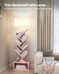 Pink Tall 6-Tier Tree Bookshelf with Light