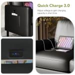 STHOUYN 72" Black Faux Leather 3-Seat Sofa