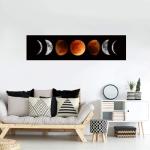 Moon Phase Abstract Canvas Wall Art, 47x11.8