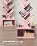 Pink Tall 6-Tier Tree Bookshelf with Light