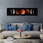 Moon Phase Abstract Canvas Wall Art, 47x11.8