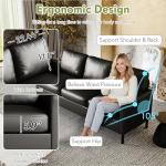 STHOUYN 72" Black Faux Leather 3-Seat Sofa