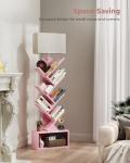 Pink Tall 6-Tier Tree Bookshelf with Light