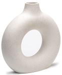 White Ceramic Donut Vase for Modern Decor