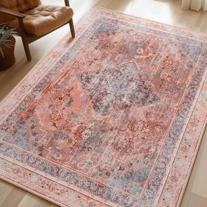 Phantoscope Washable 6'x9' Area Rug - Distressed Boho