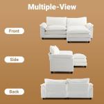 VINGLI 87" Convertible L-Shaped Sofa with Ottoman