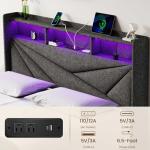 King Size LED Bed Frame with Drawers and Charging Station
