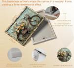 Rustic Daisy Floral Canvas Wall Art Decor