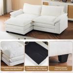 VINGLI 87" Convertible L-Shaped Sofa with Ottoman