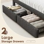 King Size LED Bed Frame with Drawers and Charging Station