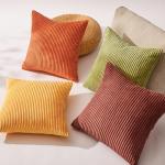 Set of 4 Striped Velvet Throw Pillow Covers