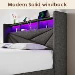 King Size LED Bed Frame with Drawers and Charging Station