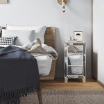 Mirrored Nightstand with 3 Drawers and Accent Table