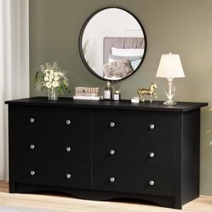 YESHOMY Black 6-Drawer Dresser for Any Room