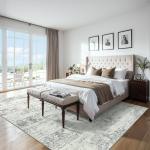 Abstract Soft Neutral Area Rug 2.4 x 3 m