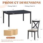 7-Piece Farmhouse Dining Set with Upholstered Chairs