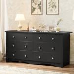 YESHOMY Black 6-Drawer Dresser for Any Room