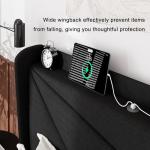 Queen Size Linen Upholstered Bed Frame with Charging Station