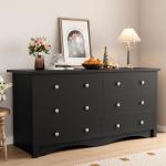 YESHOMY Black 6-Drawer Dresser for Any Room
