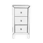 Mirrored Nightstand with 3 Drawers and Accent Table