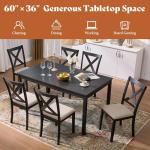 7-Piece Farmhouse Dining Set with Upholstered Chairs