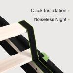 Queen Size Linen Upholstered Bed Frame with Charging Station