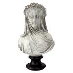 Veiled Maiden Indoor Bust Statue in Antiqued White