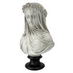 Veiled Maiden Indoor Bust Statue in Antiqued White
