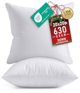Utopia Bedding White Throw Pillow Inserts – 20x20 Inches