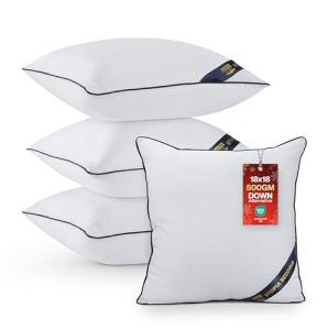 Set of 4 Decorative Throw Pillow Inserts, 18x18