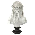 Veiled Maiden Indoor Bust Statue in Antiqued White