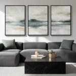 Set of 3 Large Abstract Nature Canvas Art