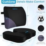 CushZone Lumbar Support Seat Cushion with Strap