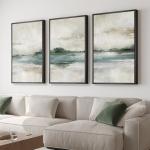 Set of 3 Large Abstract Nature Canvas Art