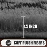 Fluffy Grey and Black Area Rug 4x6