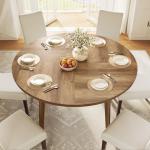 Round Honey Brown Dining Table for 4-6 People