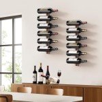 Wall-Mounted Wooden Wine Rack for 12 Bottles