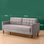 Zinus Mid-Century 3-Seater Sofa in Stone