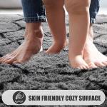 Fluffy Grey and Black Area Rug 4x6