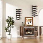 Wall-Mounted Wooden Wine Rack for 12 Bottles