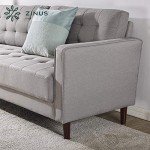 Zinus Mid-Century 3-Seater Sofa in Stone