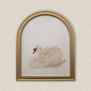 Gold Vintage Arched Swan Wall Art for Home