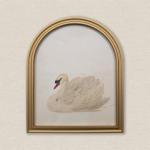Gold Vintage Arched Swan Wall Art for Home