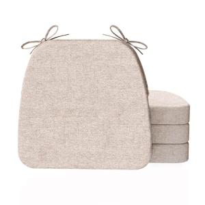 Beige 2'' Thick Chair Cushions, Set of 4