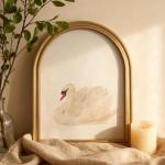 Gold Vintage Arched Swan Wall Art for Home
