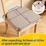 Beige 2'' Thick Chair Cushions, Set of 4