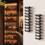 Wall-Mounted Wooden Wine Rack for 12 Bottles