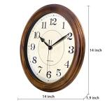 Kesin 14-Inch Silent Wood Wall Clock - Retro Design