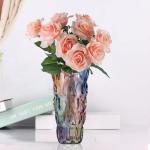 Bohemian Style Heavy Purple Glass Flower Vase