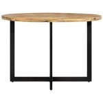 Round Industrial Dining Table with Mango Wood & Iron